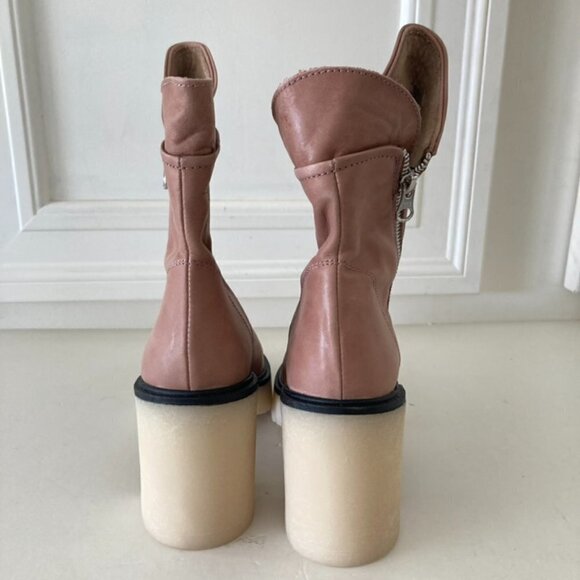 NWOB Free People Jack Zip Brown Leather Boots Sz 40 - Picture 6 of 10